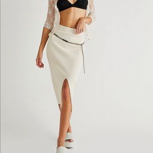 Free People Skyline Midi Skirt in Small, Tea color